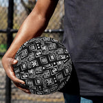 Black Adinkra Symbols Pattern Print Basketball