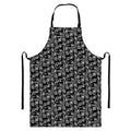 Black Adinkra Symbols Pattern Print Bib Apron With Pocket