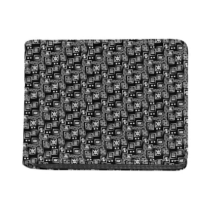 Black Adinkra Symbols Pattern Print Bifold Wallet