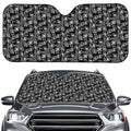 Black Adinkra Symbols Pattern Print Car Windshield Sun Shade