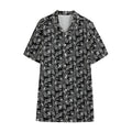 Black Adinkra Symbols Pattern Print Cotton Hawaiian Shirt