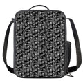 Black Adinkra Symbols Pattern Print Crossbody Lunch Bag