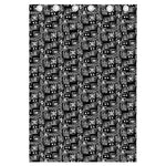 Black Adinkra Symbols Pattern Print Curtain