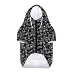 Black Adinkra Symbols Pattern Print Dog Zip Up Hoodie