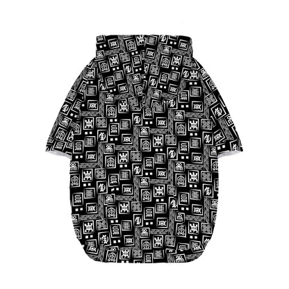 Black Adinkra Symbols Pattern Print Dog Zip Up Hoodie