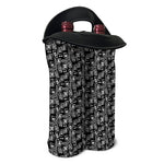 Black Adinkra Symbols Pattern Print Double Neoprene Wine Tote