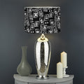 Black Adinkra Symbols Pattern Print Drum Lamp Shade