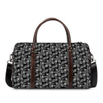 Black Adinkra Symbols Pattern Print Duffle Bag