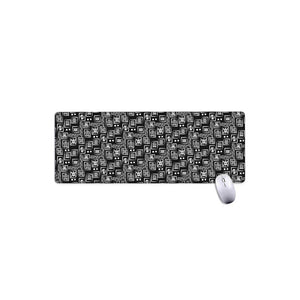 Black Adinkra Symbols Pattern Print Extended Mouse Pad