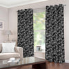 Black Adinkra Symbols Pattern Print Extra Wide Grommet Curtains