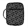 Black Adinkra Symbols Pattern Print Front Pocket Bible Bag