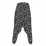 Black Adinkra Symbols Pattern Print Hammer Pants