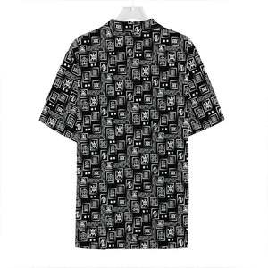 Black Adinkra Symbols Pattern Print Hawaiian Shirt