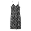 Black Adinkra Symbols Pattern Print Jersey Midi Cami Dress