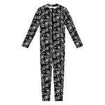 Black Adinkra Symbols Pattern Print Jumpsuit