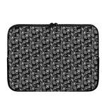 Black Adinkra Symbols Pattern Print Laptop Sleeve