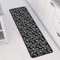 Black Adinkra Symbols Pattern Print Long Kitchen Mat