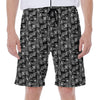 Black Adinkra Symbols Pattern Print Men's Beach Shorts