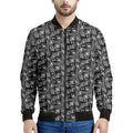 Black Adinkra Symbols Pattern Print Men's Bomber Jacket