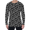 Black Adinkra Symbols Pattern Print Men's Long Sleeve T-Shirt