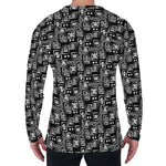 Black Adinkra Symbols Pattern Print Men's Long Sleeve T-Shirt