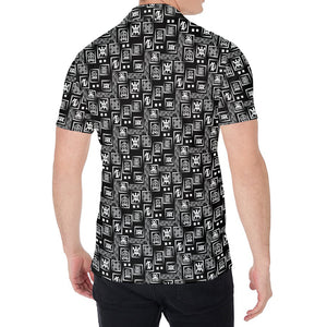 Black Adinkra Symbols Pattern Print Men's Shirt