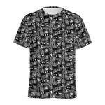 Black Adinkra Symbols Pattern Print Men's Sports T-Shirt