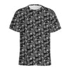 Black Adinkra Symbols Pattern Print Men's Sports T-Shirt