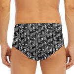 Black Adinkra Symbols Pattern Print Men's Triangle Swim Briefs