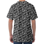 Black Adinkra Symbols Pattern Print Men's Velvet T-Shirt