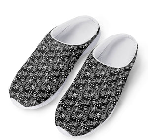 Black Adinkra Symbols Pattern Print Mesh Casual Shoes