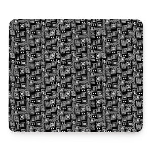 Black Adinkra Symbols Pattern Print Mouse Pad