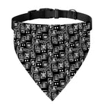 Black Adinkra Symbols Pattern Print Over The Collar Dog Bandana