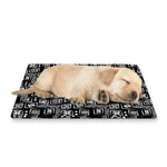 Black Adinkra Symbols Pattern Print Pet Cooling Mat Cover