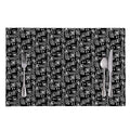 Black Adinkra Symbols Pattern Print Placemat