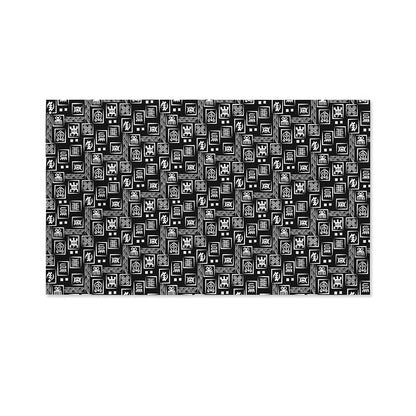 Black Adinkra Symbols Pattern Print Polyester Flag