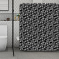 Black Adinkra Symbols Pattern Print Polyester Shower Curtain