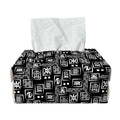 Black Adinkra Symbols Pattern Print Rectangle Tissue Box Cover