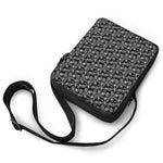 Black Adinkra Symbols Pattern Print Rectangular Crossbody Bag