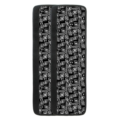 Black Adinkra Symbols Pattern Print Refrigerator Handle Covers