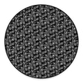 Black Adinkra Symbols Pattern Print Round Floor Mat