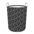 Black Adinkra Symbols Pattern Print Round Laundry Basket