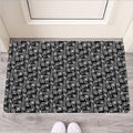 Black Adinkra Symbols Pattern Print Rubber Doormat