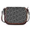 Black Adinkra Symbols Pattern Print Saddle Bag