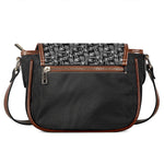 Black Adinkra Symbols Pattern Print Saddle Bag