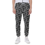Black Adinkra Symbols Pattern Print Scuba Joggers