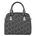 Black Adinkra Symbols Pattern Print Shoulder Handbag