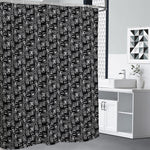 Black Adinkra Symbols Pattern Print Shower Curtain