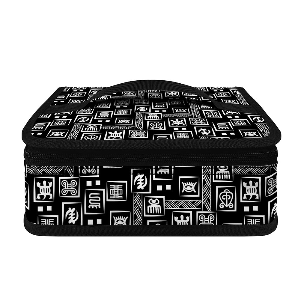 Black Adinkra Symbols Pattern Print Small Lunch Bag