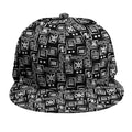 Black Adinkra Symbols Pattern Print Snapback Cap